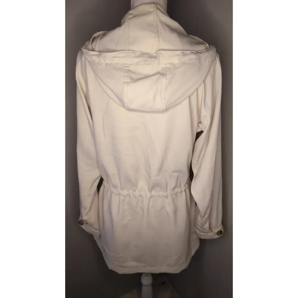 Ralph Lauren White Hooded Utility Jacket Small Anorak